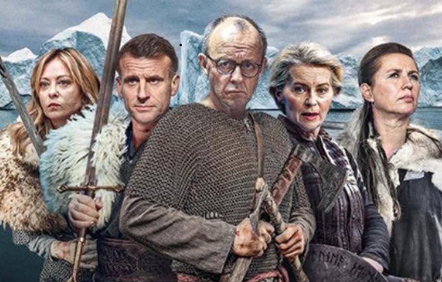 Το Der Spiegel παρουσιάζει τους Ευρωπαίους ηγέτες ως… Βίκινγκς να αντιστέκονται στον Τραμπ