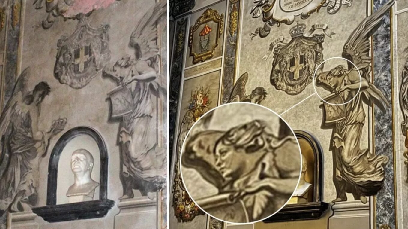 Ιταλία: «Βροχή» αντιδράσεων προκάλεσε αγγελάκι σε τοιχογραφία που θυμίζει την Τ.Μελόνι σε εκκλησία της Ρώμης