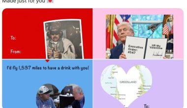 Ο Λευκός Όικος τρολάρει για του Αγίου Βαλεντίνου: Η κάρτα αφιέρωση σε Μαδούρο και η καρδιά στην Γροιλανδία (φωτό)