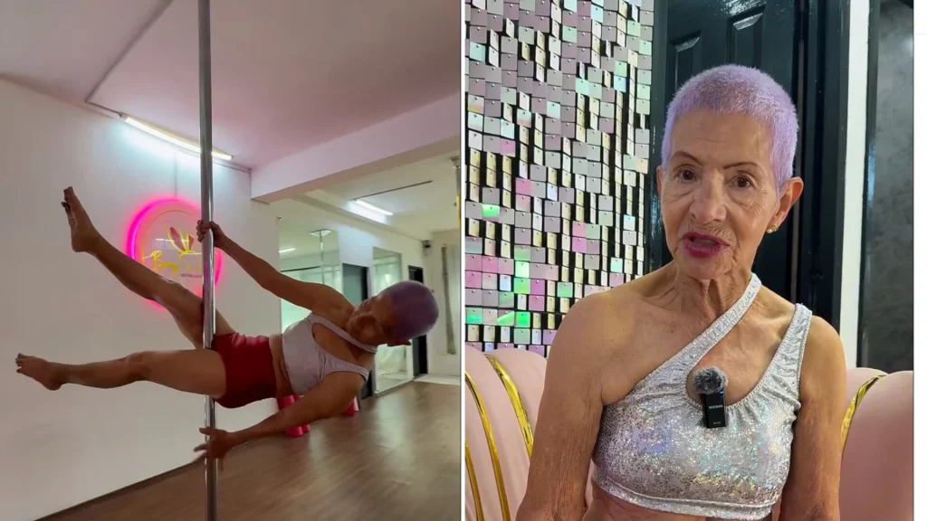 Είναι 87 ετών και κάνει pole dance: Έχει 10 παιδιά, 15 εγγόνια και 9 δισέγγονα (βίντεο)