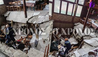 Παραλίγο τραγωδία στην Κομοτηνή: Κατέρρευσε το πάτωμα ταβέρνας και οι θαμώνες βρέθηκαν στο κενό (φώτο)