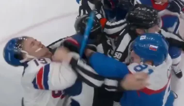 Ο ημιτελικό του χόκεϊ στους Χειμερινούς Ολυμπιακούς Αγώνες κατέληξε σε ξύλο μεταξύ των παιχτών (βίντεο)