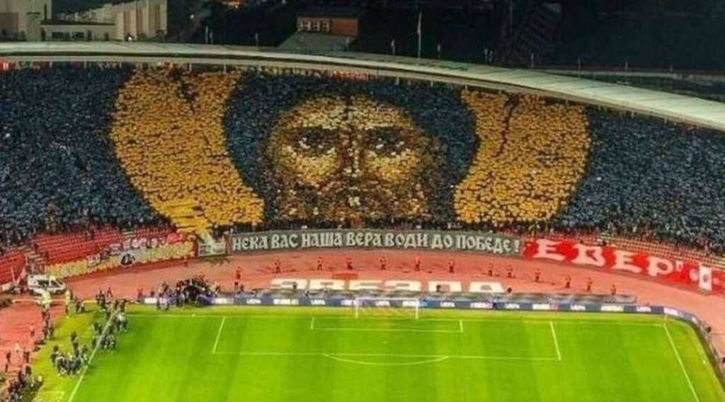 Δείτε το εντυπωσιακό κορεό των οπαδών του Ερυθρού Αστέρα με τον Άγιο Συμεών (βίντεο)