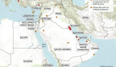 Ο χάρτης με τις στρατιωτικές βάσεις των ΗΠΑ στη Μέση Ανατολή