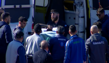 Σοκαριστικός τραυματισμός του Σεμπά στον αγώνα Καλαμάτα – Μαρκό: Αποχώρησε με ασθενοφόρο (βίντεο)