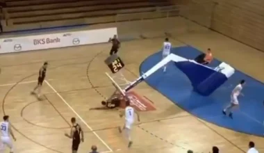 Βίντεο: Πρώην παίκτης της Καρδίτσας κάρφωσε και τον πλάκωσε η μπασκέτα στην Κροατία