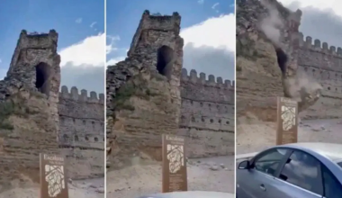 Η στιγμή που καταρρέει πύργος του μεσαιωνικού κάστρου Εσκαλόνα στην Ισπανία (βίντεο)