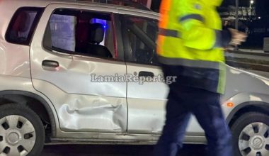 Σοβαρό τροχαίο στη Λαμία: Ντελιβεράς παραβίασε το STOP και συγκρούστηκε με ΙΧ – Δείτε φωτογραφίες