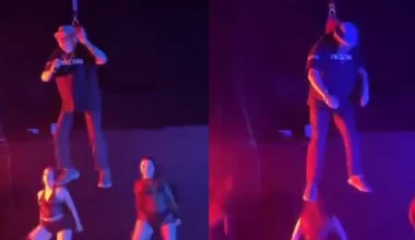 Βίντεο: Βρετανός ηλικιωμένος ράπερ έχασε τις αισθήσεις του στη σκηνή ενώ κρεμόταν στον αέρα από ζώνη!