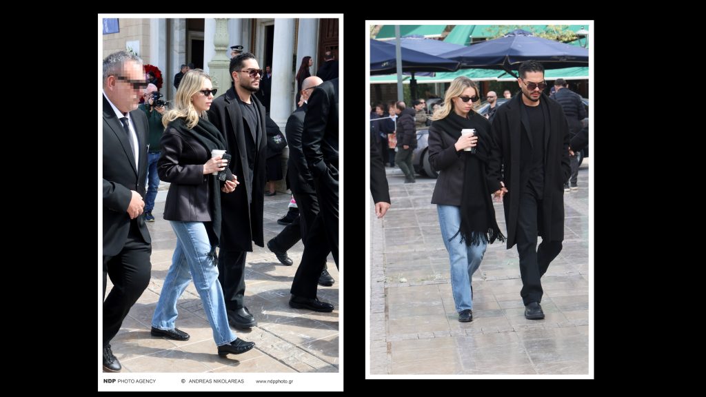 Η Γαρυφαλλιά Καληφώνη αντί για λουλούδια… επέλεξε να κρατάει ένα καφέ στην κηδεία της Μαρινέλλας!