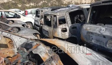 Ηράκλειο: Δείτε το απότοκο της καταστροφικής πυρκαγιάς σε μάντρα ενοικιαζόμενων αυτοκινήτων (βίντεο & φωτογραφίες)