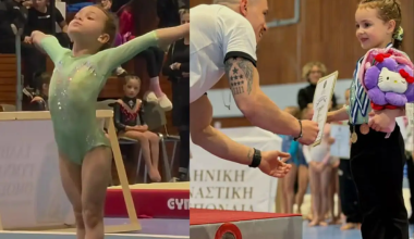 Περήφανοι γονείς η Β.Μιλλούση και ο Λ.Πετρούνιας: Η 6χρονη κόρη τους κατέκτησε 4 μετάλλια στην ενόργανη (βίντεο)