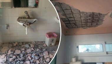 Παραλίγο τραγωδία στο 16ο Δημοτικό Σχολείο Αθηνών: Κατέρρευσε το ταβάνι στις τουαλέτες (φώτο)