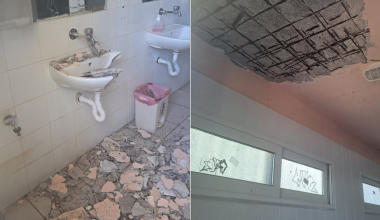 «Μαύρο» χάλι το 16ο Δημοτικό Αθηνών: Σοβάδες και κομμάτια από το ταβάνι πέφτουν στις τουαλέτες – Δείτε φωτογραφίες