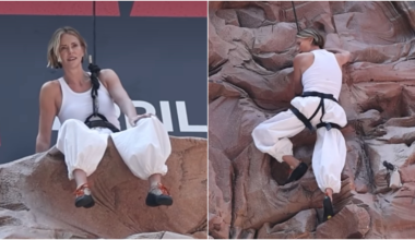 «Σπαϊντεργούμαν» έγινε η Σαρλίζ Θερόν για τις ανάγκες προώθησης της νέας της ταινίας: Σκαρφάλωσε σε κτίριο!