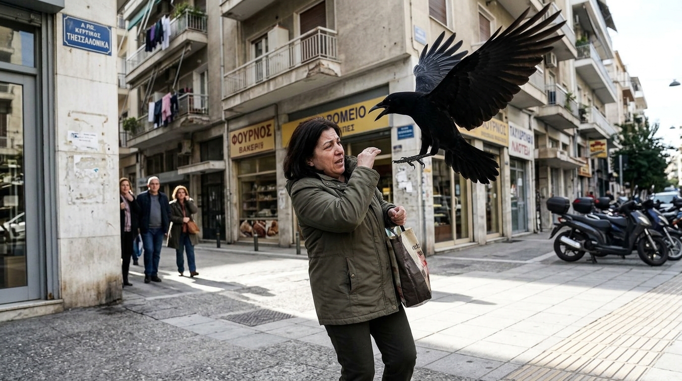 Θεσσαλονίκη: Τρεις τραυματίες μετά από επίθεση από κοράκι!