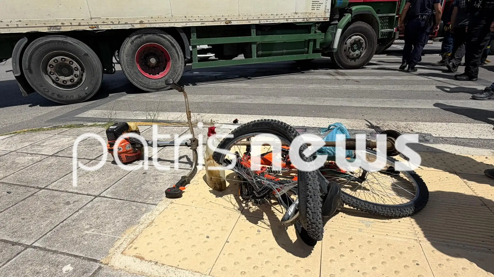 Τροχαίο δυστύχημα στον Πύργο: Φορτηγό παρέσυρε και σκότωσε 55χρονο ποδηλάτη (βίντεο)