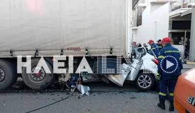 Ζαχάρω: 29χρονος έχασε την ζωή του μετά από τροχαίο – «Καρφώθηκε» με το αυτοκίνητό του σε νταλίκα