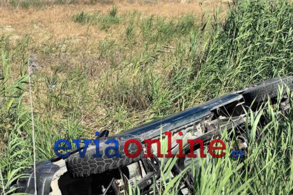 Αυτοκίνητο στην Εύβοια τούμπαρε και βγήκε εκτός του δρόμου (φωτο)