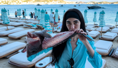 Η Ιταλίδα Maria Vittoria Valori τρώει ωμό ψάρι από τη θάλασσα και προκάλεσε σάλο στην Μύκονο