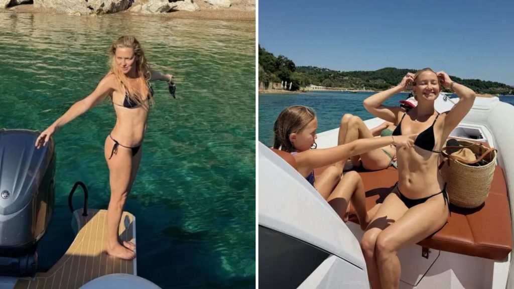 Στιγμές χαλάρωσης για την Κ.Χάντσον στην Σκιάθο: Πόζαρε με μαύρο μπικίνι πάνω σε σκάφος (φωτο)