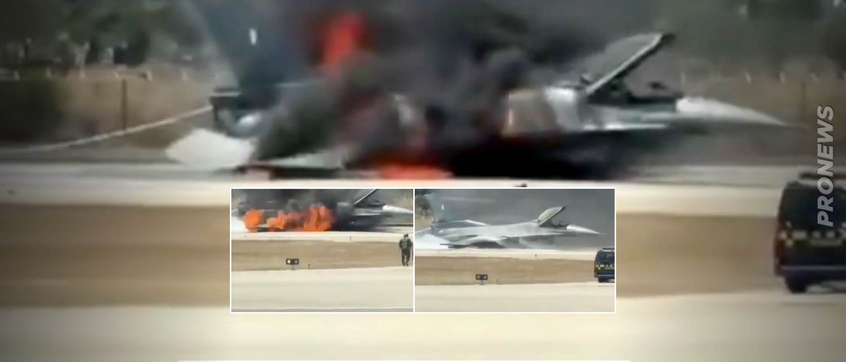 Βίντεο σοκ: Φλεγόμενο F-16 της ΠΑ στο αεροδρόμιο Ζακύνθου