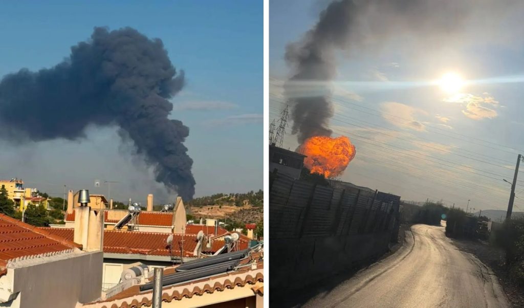 Βίντεο ντοκουμέντο από την στιγμή της έκρηξης στην επιχείρηση ανακύκλωσης μετάλλων στον Ασπρόπυργο