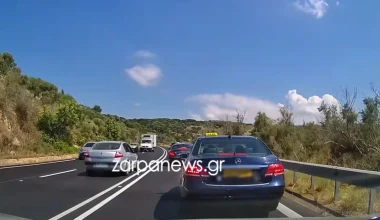 ΒΟΑΚ: Οδηγός βγήκε στο αντίθετο ρεύμα και παραλίγο να συγκρουστεί με φορτηγό! (βίντεο)