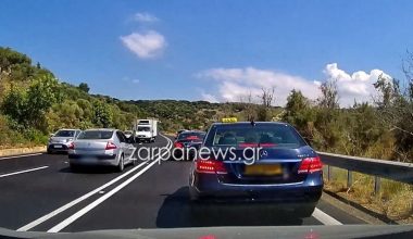 Παραλίγο τραγωδία στον ΒΟΑΚ: Προσπέραση-εφιάλτης πάνω σε διπλή διαχωριστική (βίντεο)