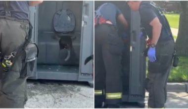 Απίστευτη διάσωση στις ΗΠΑ: Άνδρας εγκλωβίστηκε μέσα σε κάδο φορητής τουαλέτας (βίντεο)