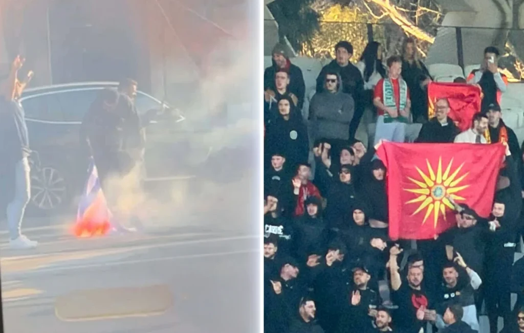 Επεισόδια σε ποδοσφαιρικό αγώνα στην Αυστραλία: Έκαψαν ελληνική σημαία και ύψωσαν των Σκοπίων! (φωτο)