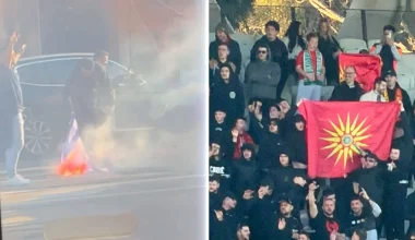 Επεισόδια σε ποδοσφαιρικό αγώνα στην Αυστραλία: Έκαψαν ελληνική σημαία και ύψωσαν των Σκοπίων! (φωτο)