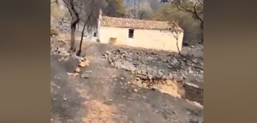 Εκκλησάκι του Αρχάγγελου Μιχαήλ έμεινε ανέπαφο μέσα στις καμένες εκτάσεις της Δυτικής Αττικής (βίντεο)