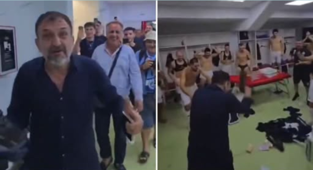 Βίντεο: Ο Αλβανός πρόεδρος της Ντιναμό Σίτι μπήκε στα αποδυτήρια και σκόρπισε 500.000 ευρώ