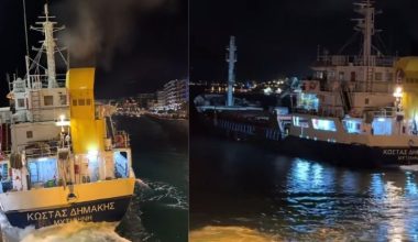 Χαλκίδα: Φορτηγό πλοίο προσέκρουσε στην Παλιά Γέφυρα – Δείτε βίντεο