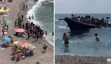 Ισπανία: Η στιγμή που βάρκα με δεκάδες παράνομους μετανάστες φτάνει σε τουριστική παραλία – Σε πανικό οι λουόμενοι