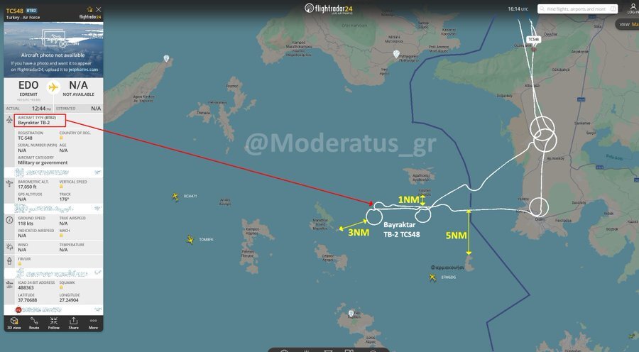 Ένα (!) μίλι μόλις από τις ακτές των ελληνικών νησιών έφτασαν σήμερα τα τουρκικά drones!