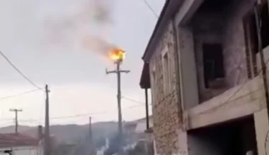 Τρίκαλα: Η στιγμή που κεραυνός κτυπά κολώνα ρεύματος με φωλιά πελαργών – Δείτε βίντεο