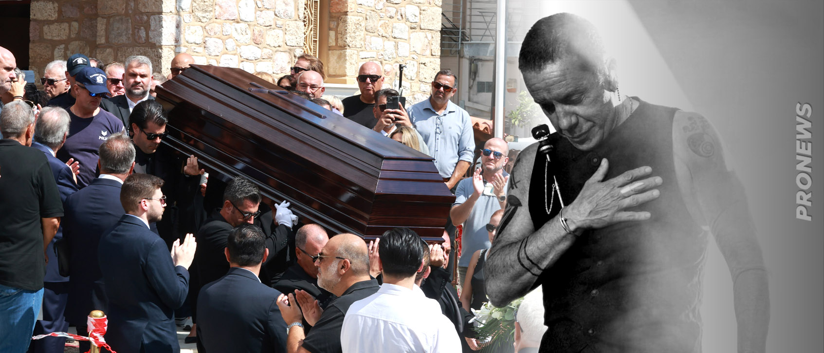 Η Ελλάδα κλαίει: Στο δρόμο για την τελευταία του κατοικία ο Γ.Μαζωνάκης
