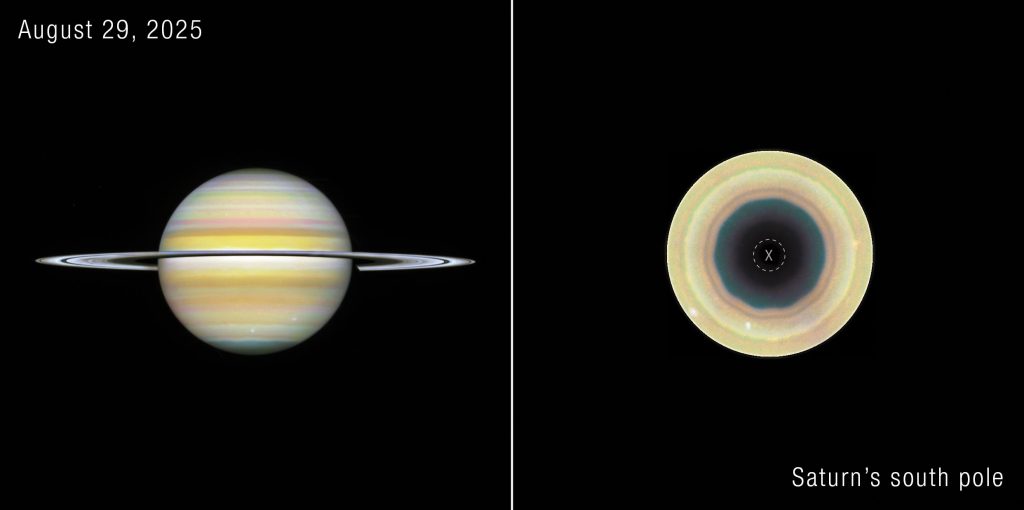 Ανακάλυψη-έκπληξη από το Hubble: Γιγάντιο ατμοσφαιρικό δεκάγωνο σχηματίζεται στον νότιο πόλο του Κρόνου