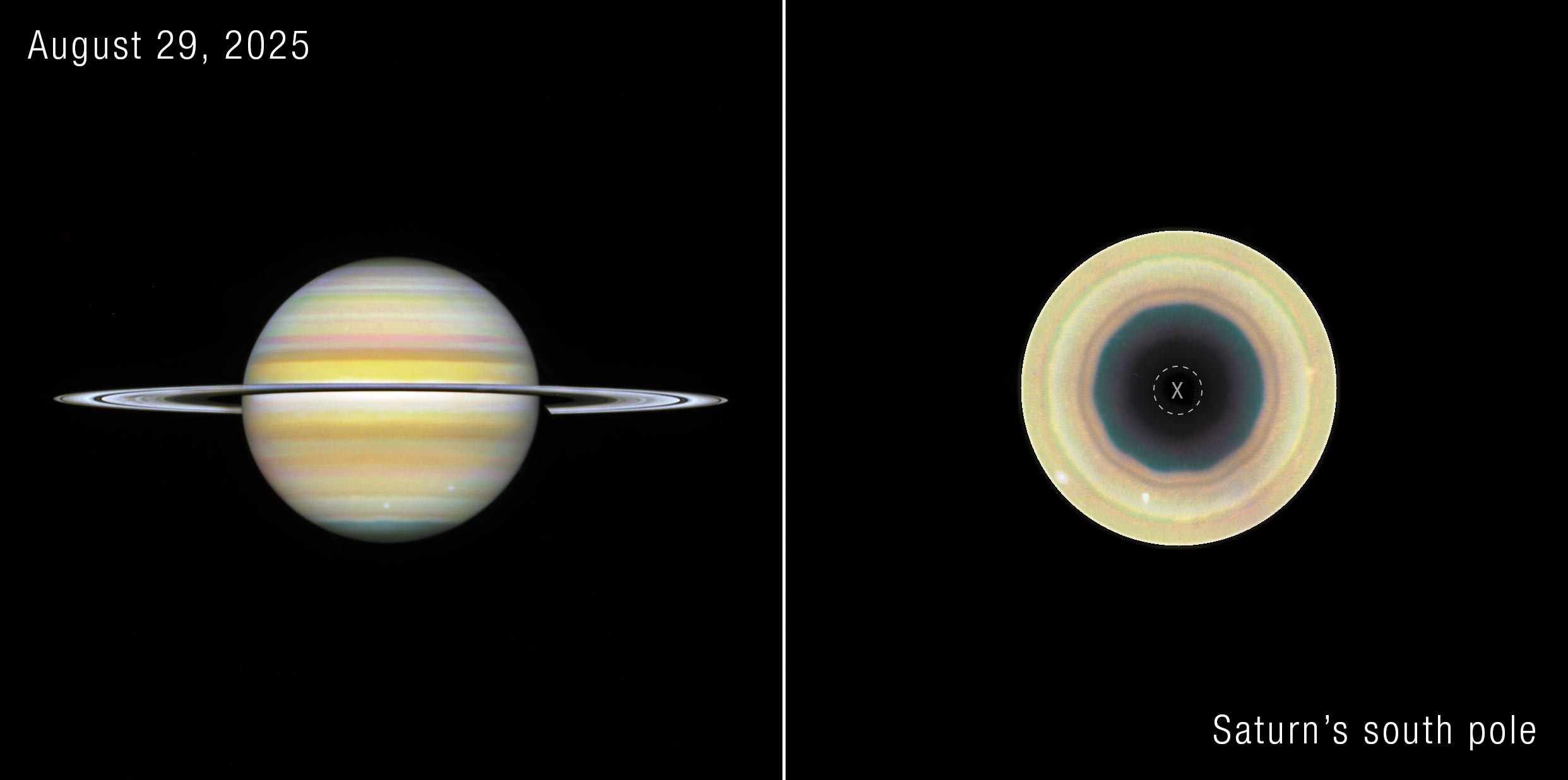 Ανακάλυψη-έκπληξη από το Hubble: Γιγάντιο ατμοσφαιρικό δεκάγωνο σχηματίζεται στον νότιο πόλο του Κρόνου