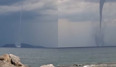 Δύο υδροστρόβιλοι εμφανίστηκαν ταυτόχρονα στο Ιόνιο – Βίντεο από το σπάνιο θέαμα