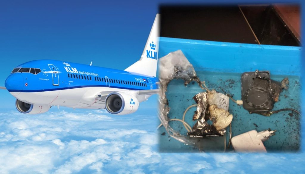 «Πανικός» σε πτήση της KLM από έκρηξη powerbank: Πήρε φωτιά πάνω από τον Ατλαντικό (βίντεο)