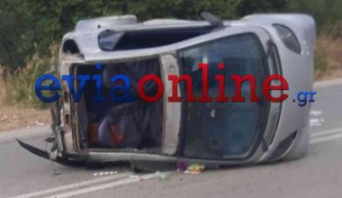 Παραλίγο τραγωδία στην Εύβοια: Τραυματίστηκαν δύο 18χρονες μετά από ανατροπή του ΙΧ τους (φωτο)