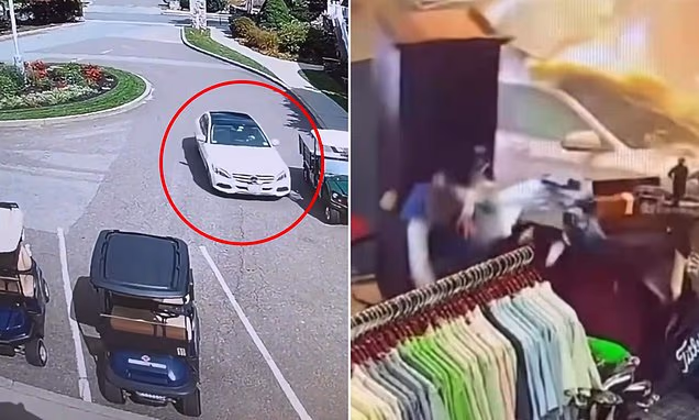 Βίντεο: Η στιγμή που Mercedes χάνει τον έλεγχο & «καρφώνεται» σε κατάστημα με είδη γκολφ στις ΗΠΑ