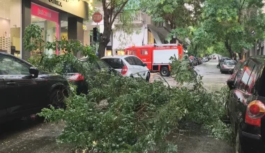 Κακοκαιρία στην Αθήνα: Έπεσε δέντρο στα Εξάρχεια – Πότε υποχωρούν τα φαινόμενα