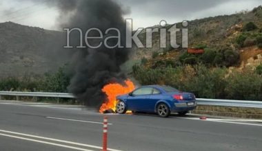 Αυτοκίνητο «τυλίχθηκε» στις φλόγες στον ΒΟΑΚ: Aπό θαύμα σώθηκαν οι γονείς & τα παιδιά που επέβαιναν