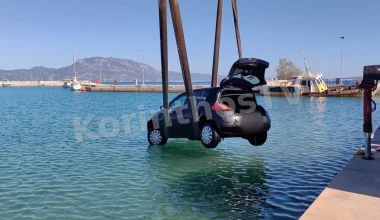 Βραχάτι: Αυτοκίνητο κατέληξε στη θάλασσα – Σώοι οι επιβαίνοντες (βίντεο)