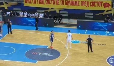 Επιμένουν στον αλυτρωτισμό οι Σκοπιανοί – Ύψωσαν πανό στον αγώνα του Ηρακλή