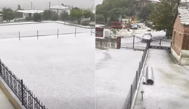 Σφοδρή χαλαζόπτωση στη Νέα Ζίχνη Σερρών: Στα «λευκά» δρόμοι και χωράφια